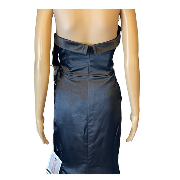 SORELLA VITA Black Satin Bridesmaid Dress Style 9242 - Picture 9 of 11